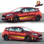 PVC Vinyl Auto Side Car Sticker Sport Stripes Car Stickers Car Both Side Body Sport Auto Stickers for Ford 2013-2018 Focus